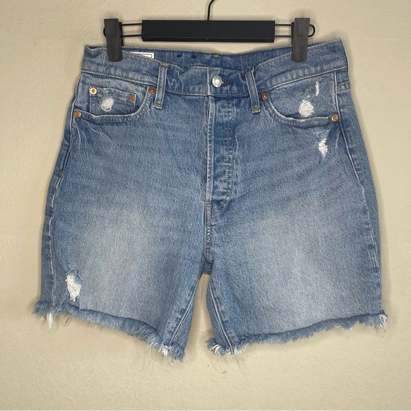GAP Cheeky Midi Short High Rise Cutoff Denim Shorts Button Fly - Size 29/8 - Picture 1 of 5